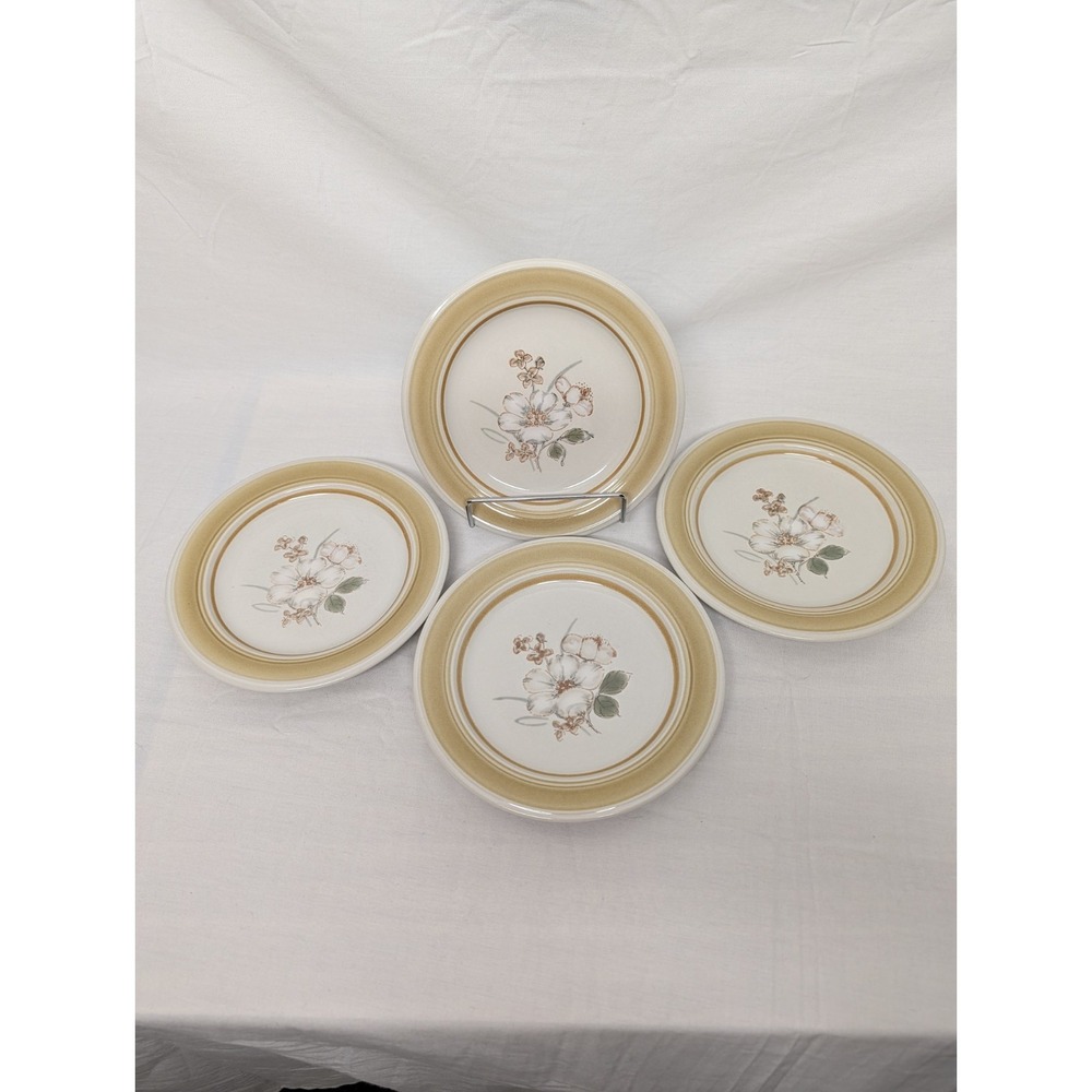 Impressions Stoneware Plates "Country Day" VTG Set Of 4 Small Plates 6.5"